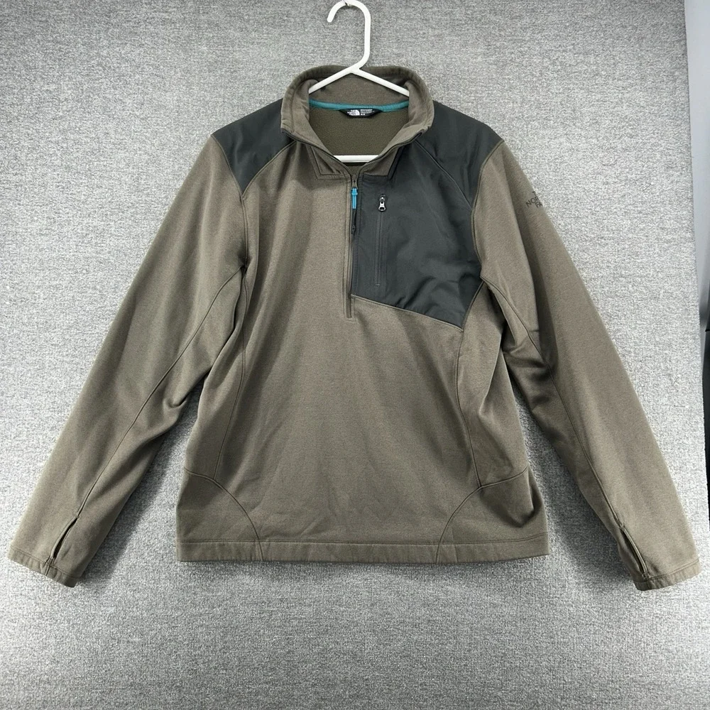 The North Face 1/2 Zip Pullover Jacket Men Size Meidum Military Green Winter